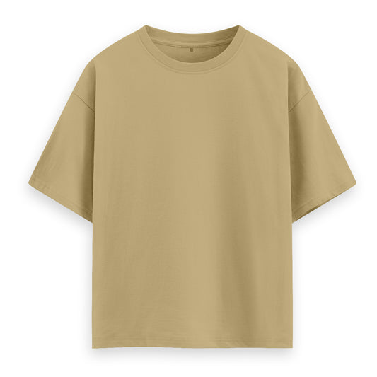 Plain Beige Oversized Tee